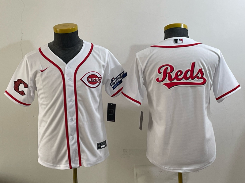 Youth Cincinnati Reds Blank white 2025 Nike MLB Jersey 011